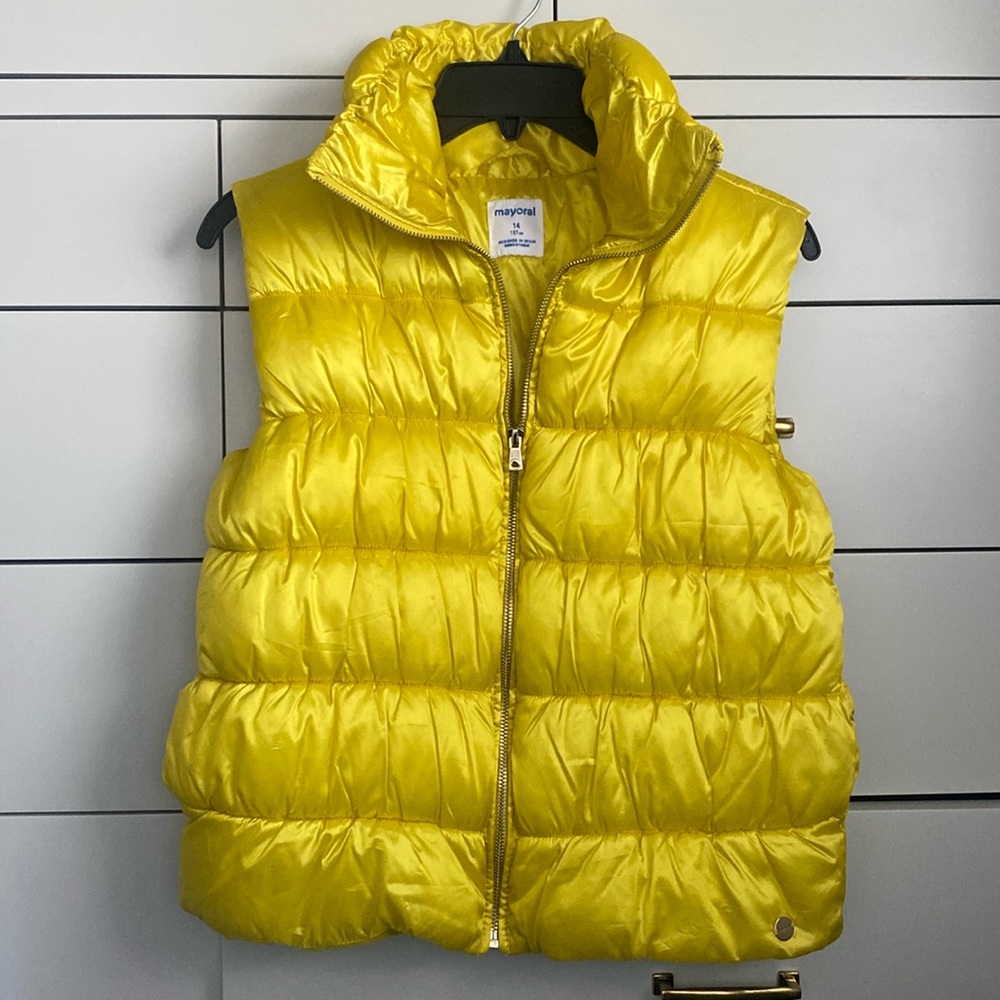 NFS Mayoral puffer vest girl 14 gold zipper